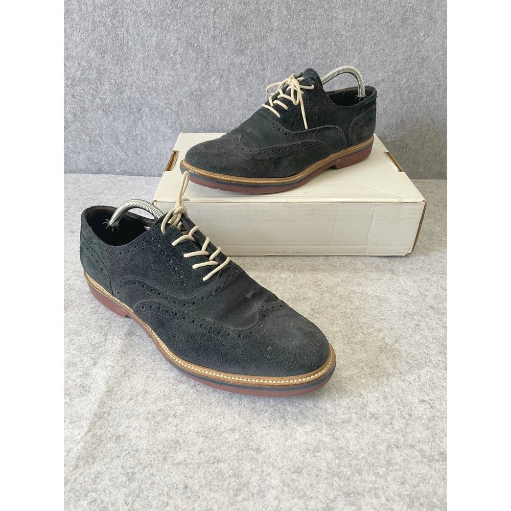 To Boot New York Adam Derrick Mens 10.5 Blue Suede Wingtip Oxford Shoes Italy